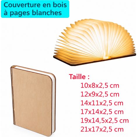 Lampe Livre LED Papier Dupont, couverture en érable blanc 3 couleurs, format moyen-petit 17x13x2,5 cm, 25 × 5 × 25 cm 250 g – Livraison gratuite