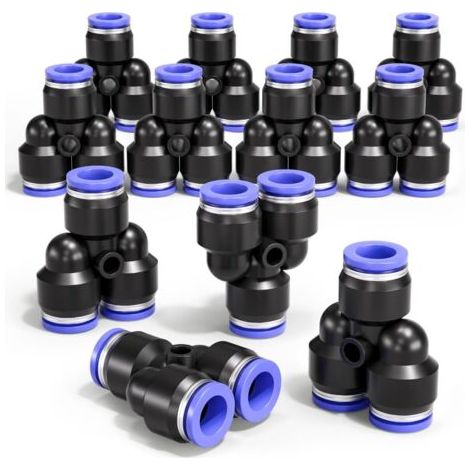 12 PCS 8mm 3 way y Separator Push - in Air Connection, 3 way Plastic Rapid release Py Air Line adaptateur (1/4)