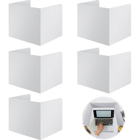Lot de 5 séparateurs de bureau - Portable - En forme de U - Pliable - Séparateur de table - Pour l'école, le bureau, la bibliothèque (1/3)
