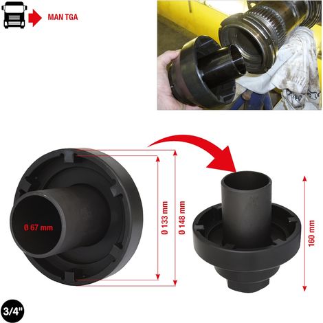 KS Tools 3/4 Nutmuttern-Schlüssel mit Führungsrohr, MAN TGA (1/5)