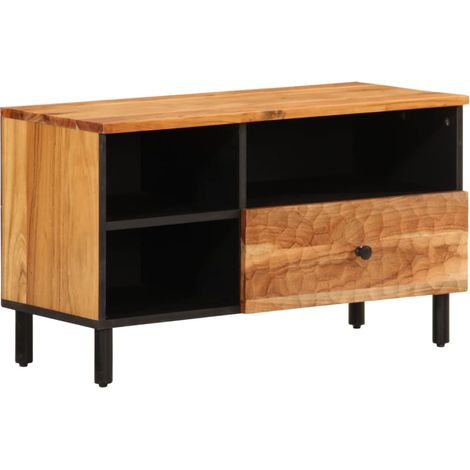 vidaXL Mobile Porta TV 80x33x46 cm in Legno Massello di Acacia (1/5)