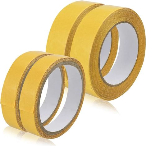Set di 4 rotoli di nastro adesivo biadesivo, 2 rotoli da 20 mm e 2 rotoli da 30 mm, nastro adesivo trasparente resistente per montaggio in casa, ufficio, fai da te, artigianato, decorazione, riparazio (1/5)