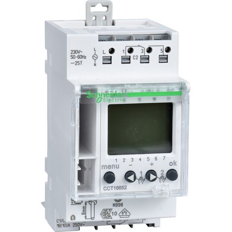 Interruptor horario programable de 2 canales Schneider CCT16652