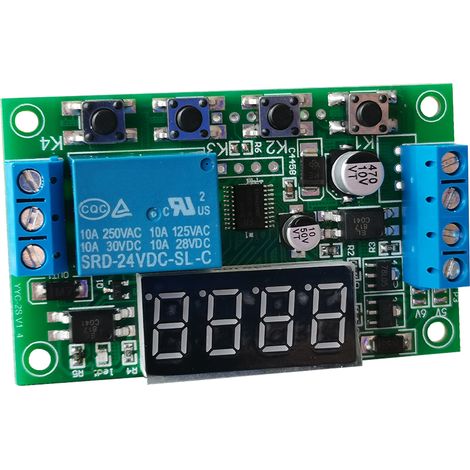 Einstellbares LED-Zeitverzögerungsrelaismodul DC12V 5A, Zeitverzögerungs-Timer-Steuerplatine (1/5)