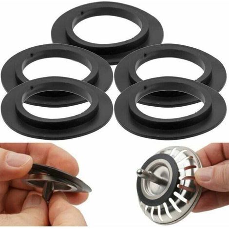 5 Pack Kitchen Sink Stopper Rubber Seals, Sink Stopper Rubber Seals for Stopper Valve and Strainer Basket, Repair (1/4)
