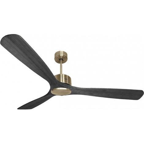 Modulo de KlassFan - Super destratificateur et ventilateur DC 166 cm Laiton pales bois noir sans Lumière 30 à 60 m²
