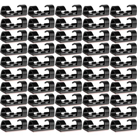Lot De 60 SerreCâbles, Support De Câble Avec Base Sécurisée Par Adhésif, Jeu De SerreCâbles Pour Bureau, Câble D'Alimentation, Câble De Charge Usb, Chargeurs Et Câbles Audio, 30 Jeux De (1/5)