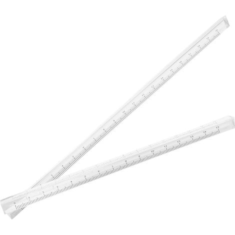 Règle en plastique transparent 2 parties et à échelle (1/5)