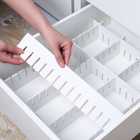 Séparateurs de tiroir blancs, 12 pièces, 39 x 9 cm, épais, PVC, organiseur de tiroir réglable à faire soi même, organiseur de vêtements modulaire pour chambre, salle de bain, cuisine, bureau, rangemen (1/5)