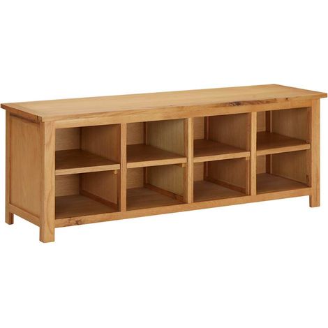 vidaXL Zapatero de madera maciza de roble 114x37x45 cm (1/5)