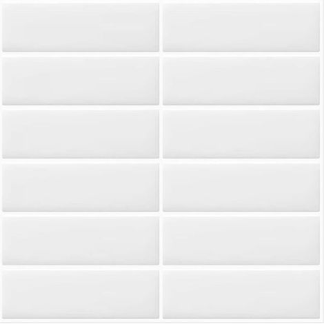 Autocollants pour carrelage rectangulaires pour cuisine et salle de bain, blanc (10 pièces, 30,5 x 30,5 cm) (1/5)