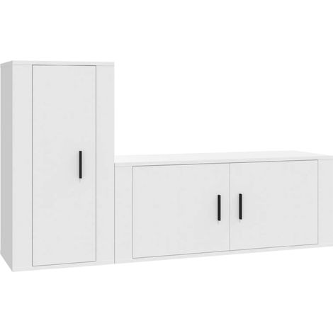 Maison Exclusive - 2-tlg. TV-Schrank-Set Weiß Holzwerkstoff