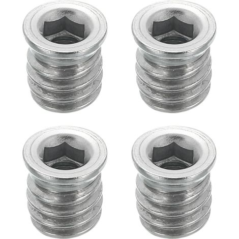 4Pcs Filetés Insert Écrous M5x12mm Pour Bois 304 Acier Inoxydable (1/5)
