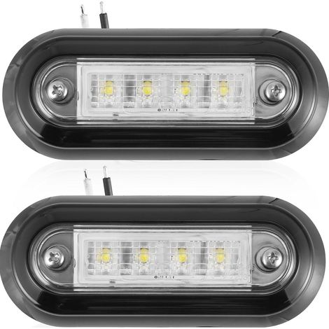 2 x White LED Trailer Front Position Lights 12/24V Waterproof Side Marker Lights for Truck Car (1/5)