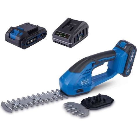 Cortabordes/recortadora de setos inalámbrica SCHEPPACH C-HTGS200-X - Set S - 2 en 1 - Batería 20V IXES 2Ah + cargador