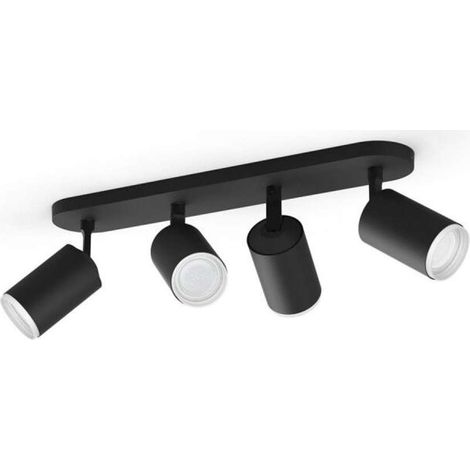 Philips Hue Fugato Foco de superficie con 4 puntos de luz (Negro) Luz blanca y de color - White and Color Ambiance (1/2)