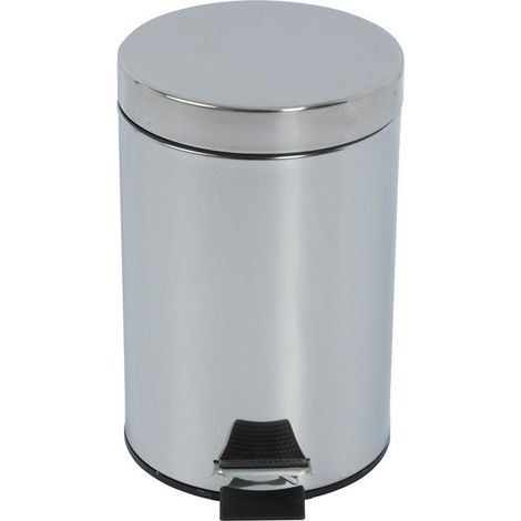 Cestino bagno 12lt con pedale in acciaio inox finitura lucida  GA-3533 kamalu