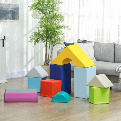 Parcours de motricité bébé 11PCS, module motricité bébé en mousse avec housse en polyuréthane et remplissage en EPE, multicolore (1/5)