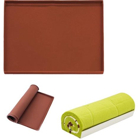 Piastrella in silicone Genois 30x40x1cm arrotolabile per piano cottura, flessibile e rivestita (marrone) (1/5)