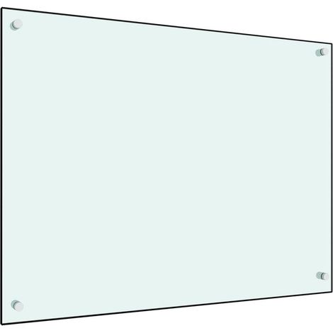 Dosseret de cuisine Fond de hotte Crédence de cuisine Blanc 80x60 cm Verre trempé NSME1565 (1/5)