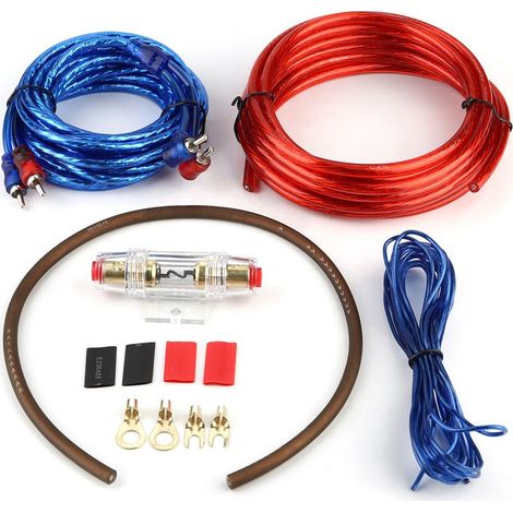 Kit di cavi per l'installazione di altoparlanti, subwoofer e amplificatore per autoradio, con fusibile incluso. (1/5)