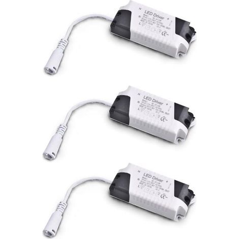 AUTRES Lot de 3 transformateurs de commande CC 18-24 W, entrée multitension 85-265 V CA 50/60 Hz, sortie 36-72 V CC 240-260 mA. Convient pour le remplacement des spots encastrés et autres dispositif (1/4)
