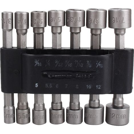 Coffret de 14 pièces avec embouts et adaptateurs pour clés à douille, robuste, non magnétique, à tige hexagonale. (1/5)