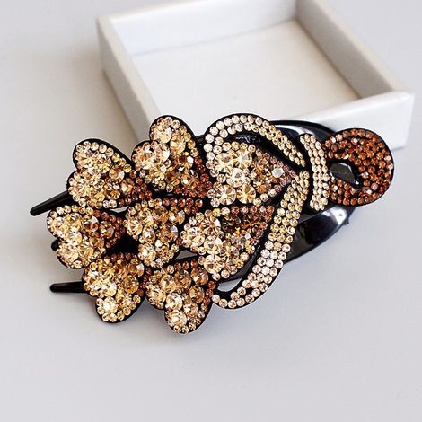 Barrette à strass pour femme, pinces à cheveux cristal élégantes, accessoire cheveux longs épais, lot de 2, tenue renforcée (1/5)