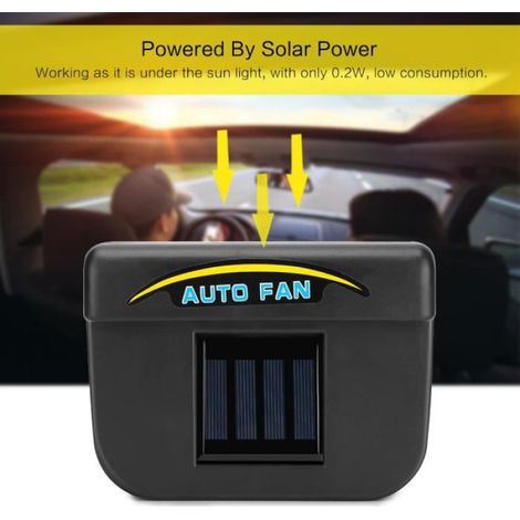 0,2W Énergie solaire Radiateur à air comprimé Refroidisseur automatique de vitesses de voiture Un ventilateur Avec bande de caoutcho (1/4)