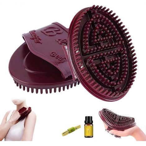 Lot de 2 brosses de massage méridien, brosse de massage manuelle pour le ventre, outil de massage professionnel pour la relaxation du corps entier, soin SPA complet du corps
