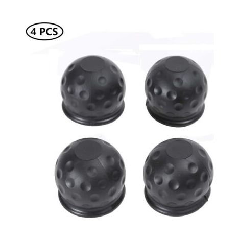 4 X 50 mm Cache Boule Attelage, Barre De Remorquage Boule Attelage Caoutchouc Noir, Capuchon De Protection De Boule D'attache Remorque, Protège Boule D'attelage Capuchon Protection(Caoutchouc)