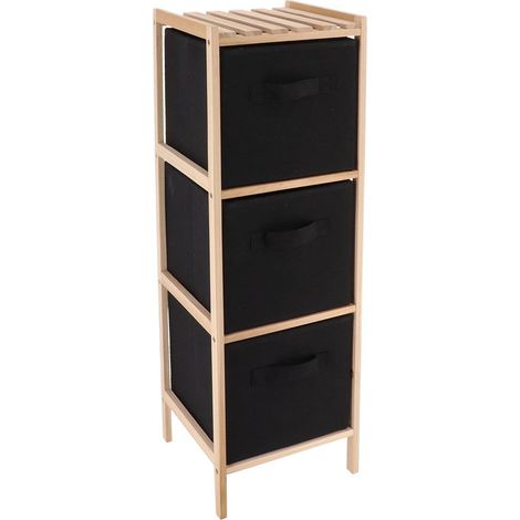 Supporto in abete a 3 pannelli in poliestere - nero naturale - Tendance