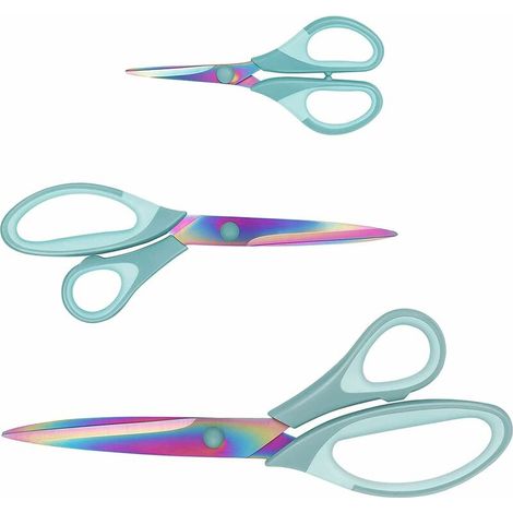 DEESSE SHOP - Ciseaux de bureau, ciseaux de couture, ciseaux pour gauchers, ciseaux en titane, poignée professionnelle super tranchante, douce et confortable, multi-usages, bleu (1/5)