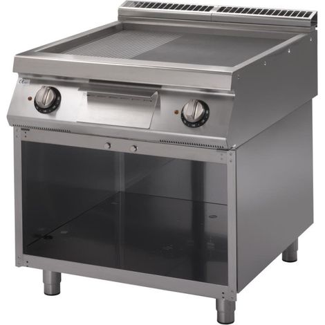 Plancha électrique plaque 2/3 lisse 1/3 rainurée GM70/80 FTRES 700 - 800 x 700 x 850 mm - Gastro M