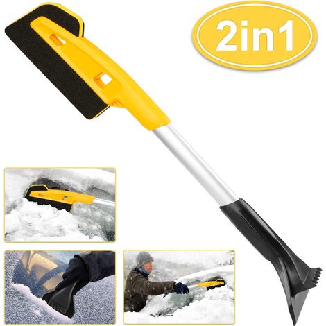 MINKUROW Professioneller Eiskratzer, Auto-Eiskratzer-Schneebürste, 2-in-1-Kratzbürste, geeignet für Autoscheiben (1/5)