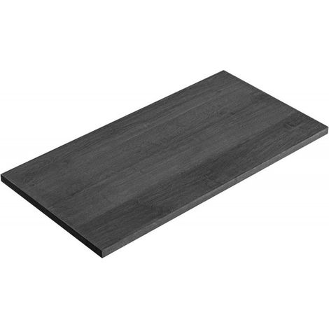 Plateau meuble sous vasque en bois - Gris - L 90 cm x P 49 cm - Camille OAK - Livraison gratuite