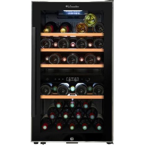Cave à vin de service 49 bouteilles – 2 zones de température 5-20°C – Système anti-vibration – Verre trempé – ECS512Z – La Sommeliere (1/5)