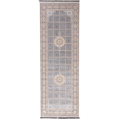 Tapis oriental tissé Eastern Elegance  - 200x100cm, Rectangular - 80% Polyester, 20% Coton - Tissé - Argent