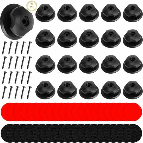 20Pcs Crochet Bache Remorque, Attache Bache Remorque, Fixation Bache Remorque avec 20 Autocollant Double Face, 20 Double Face Extra Fort et 20 Vis pour Remorque et Bâches, (1/5)