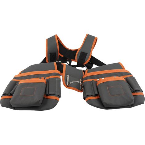 Ceinture outils magnétique avec bretelles 18 poches – 2 zones multifonction réglable pochette, rangement (1/2)