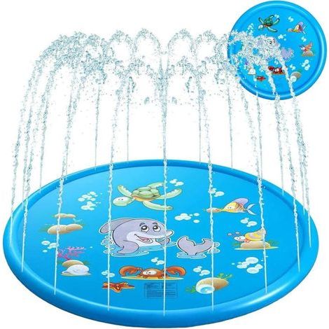 Wasserspielmatte für Kinder, 170 cm, strapazierfähige PVC-Sprühmatte, ideal für sommerliches Wasserspiel im Freien für Mädchen und Jungen (1/5)