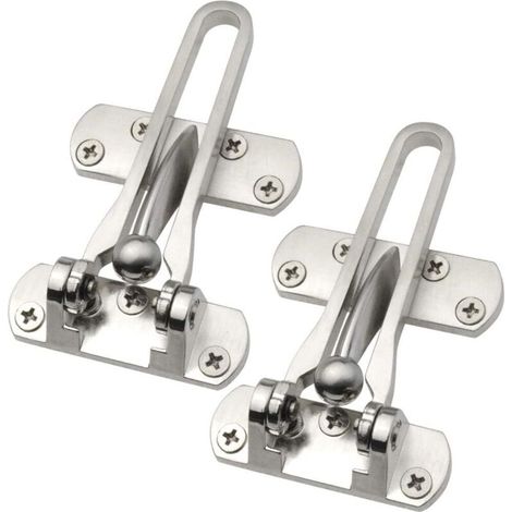 Kippschalter-Türschloss, langlebiger Türschutz für Vorder- und Hintertüren, für mehr Sicherheit im Haus (silber, 2er-Pack) (1/5)