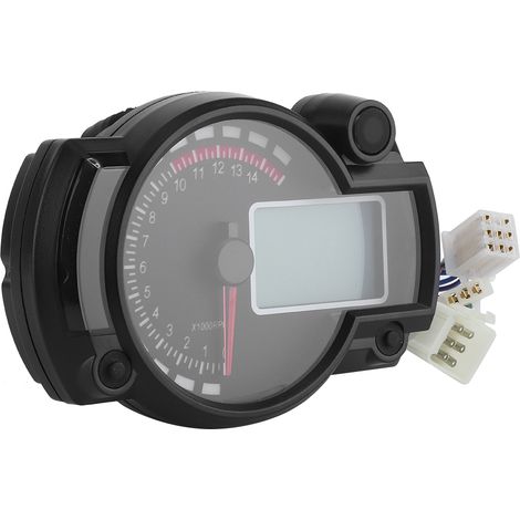 Compteur universel moto LCD multifonction : tachymètre, odomètre, compte-tours 15000 tr/min, affichage numérique, indicateur de vitesse étanche, jauge pour motocyclette (1/5)