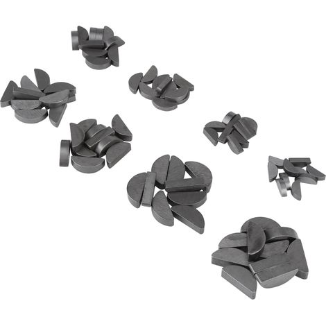 Kit de 80 clavettes demi-lune en métal, assortiment de fixations de tailles variées pour l'industrie mécanique (1/5)