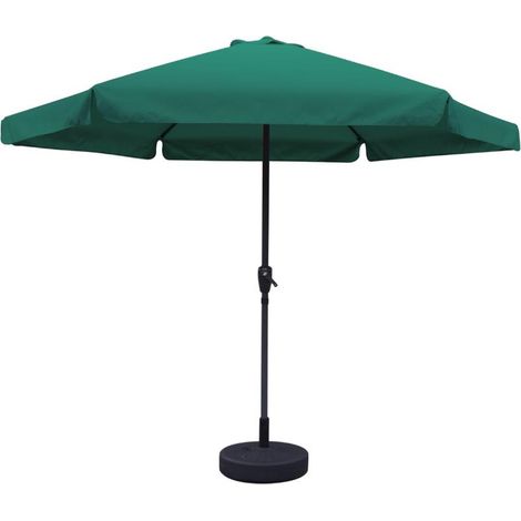Ombrellone da Giardino Esterno con Manovella 6 Stecche Tondo 3 Metri Verde (1/2)