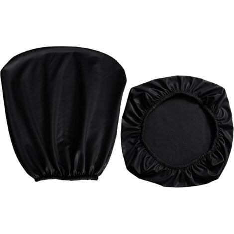 Housse de chaise de bureau en PU housse de fauteuil extensible amovible chaise pivotante protecteur étanche à l'huile pour banquet maison, noir (1/5)