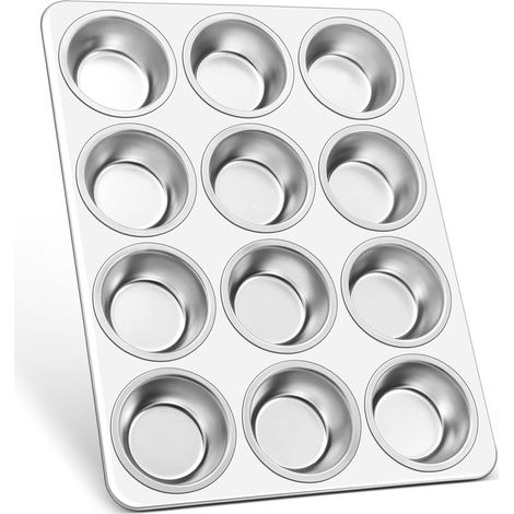 HW5814 Moule à muffins en acier inoxydable pour 12 muffins,Parent,- (1/5)