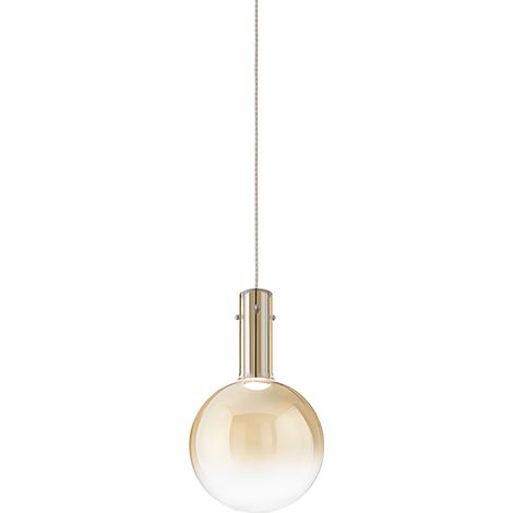 Suspension Led Série 8310 Verre Ambre, Structure Chrome Poli, 5W 3000K, Diamètre 20 Cm, Câble 200 Cm Ip20 - Perenz Design Moderne Et Elégant (1/3)