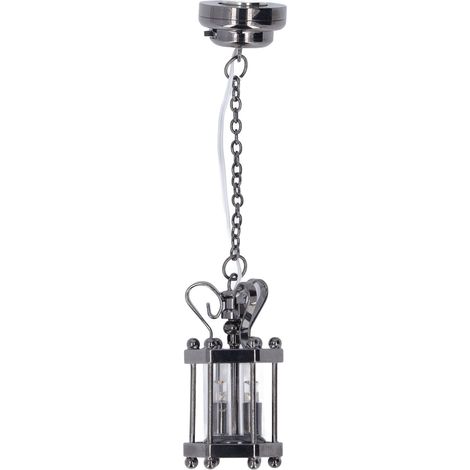 Suspension miniature noire en verre pour maison de poupée, lampe décorative DIY, meuble jouet modèle réduit (1/5)