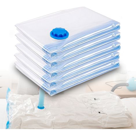 Wolketon 5X 80x100cm Vakuumbeutel Kleidung Aufbewahrungsbeutel Beutel Vakuum Vacuum Kleiderbeutel Set